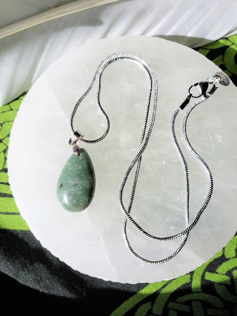 Natural Jade Teardrop Pendant Necklace 16 18 or Etsy