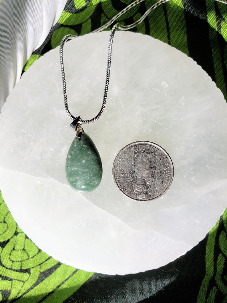 Natural Jade Teardrop Pendant Necklace 16 18 or Etsy