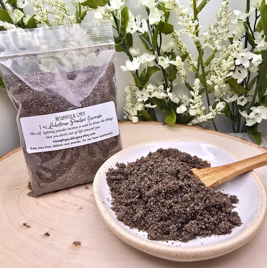 Lodestone Incense Powder: ( 1 Oz ) Self Lighting Resin, Altar Tool - Etsy