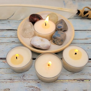 Rose Scented Tea Light Candles: Altar, Meditation, Spiritual - Pack of 4