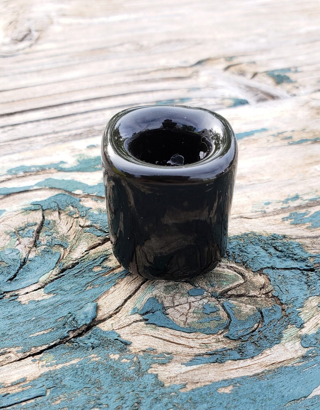 BLACK Ceramic Chime Candle Holder for .5 Diameter / Ceramic Holders for