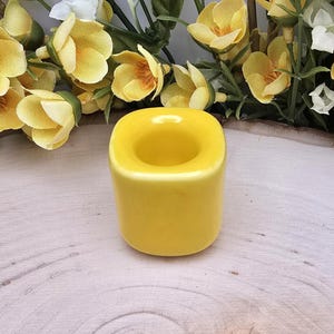 Yellow Ceramic Chime Candle Holder: For .5 inch Diameter Candles, Ritual Spell Altar