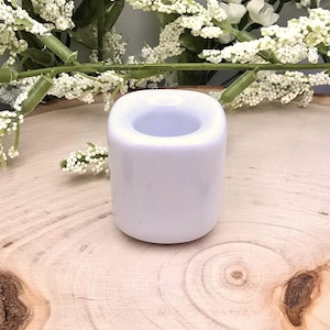 White Ceramic Chime Candle Holder: For .5 inch Diameter Candles, Ritual Spell Altar Decor