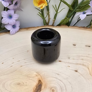 Black Ceramic Chime Candle Holder: For .5 inch Diameter Candles, Ritual, Spell, Altar