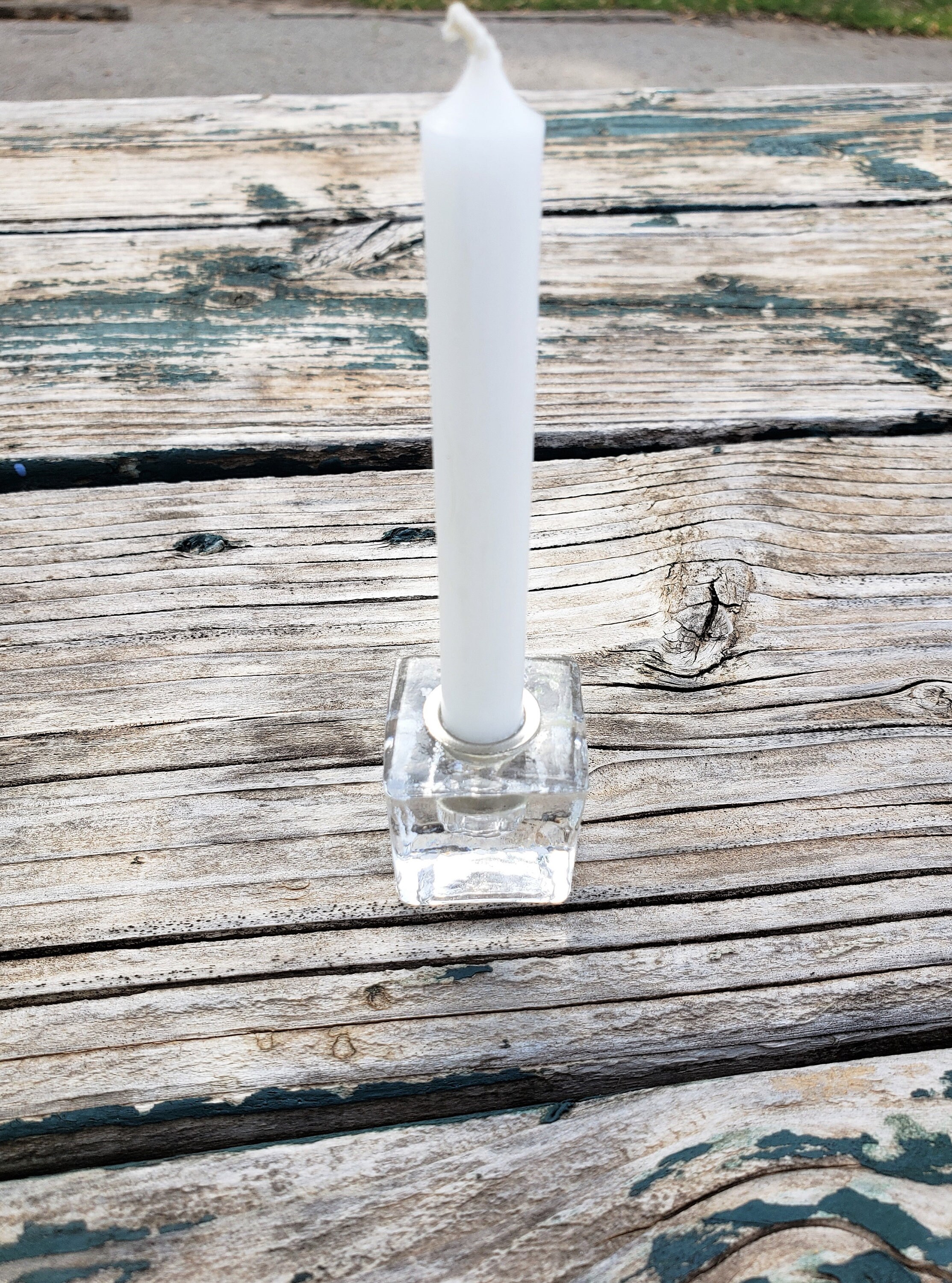 Clear Glass Chime Candle Holder Cube Chime Candle Holder Etsy