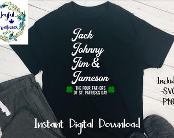 Four Fathers of St Patricks Day SVG tshirt design for man - whisky lover