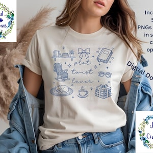 プロットツイスト好きSVG PNGバンドル、本好きSVG、読書引用カットファイル、読書好きデザイン、Cricut Silhouetteファイル、読書家シャツデザイン