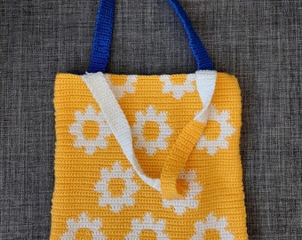 Daisy Crochet Tote Bag Pattern,Crochet Bag pattern,PDF,Women shoulder bag,Crochet gift idea,Unique gift,Crochet accessories,Mothers day gift