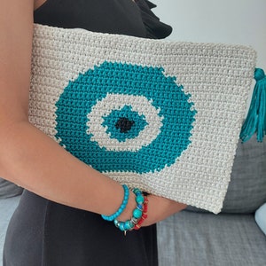 Evil Eye Crochet Bag Pattern,PDF Pattern,Spring Clutch bag,Crochet accessories,Crochet gift idea,Women bag pattern,Mom gift,Mothers day gift