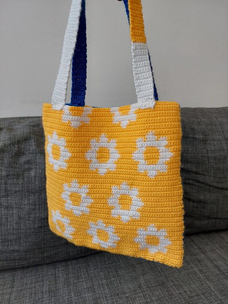 Daisy Crochet Tote Bag Pattern PDF Pattern Mothers Day Etsy