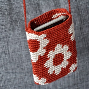 Daisy Crochet Phone Bag Pattern,PDF,Crossbody phone bag,Crochet accessories,Phone accessories,Phone carrier,Unique handmade gifts,Gift ideas