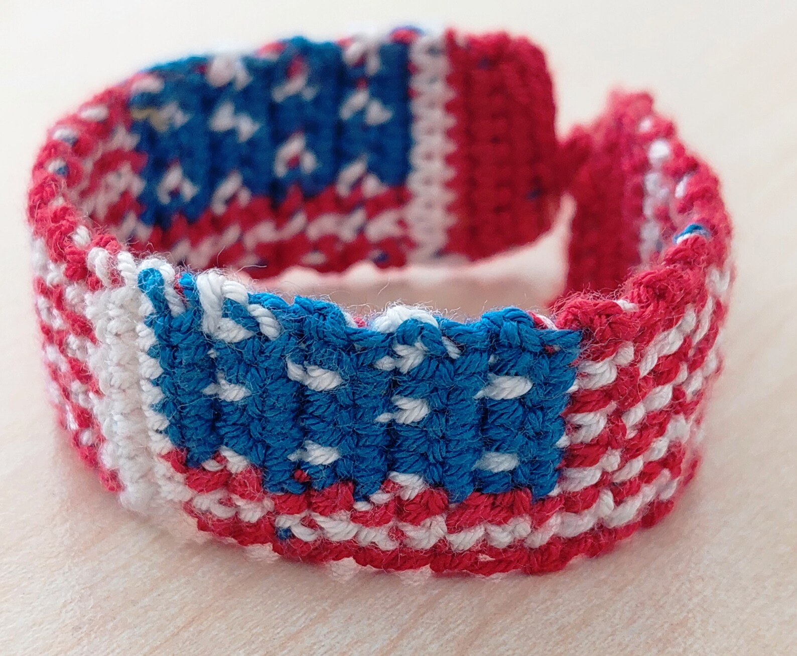 Crochet American Flag Bracelet Pattern USA Bracelet PDF Etsy