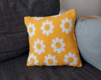 Daisy Crochet Pillow Pattern,PDF pattern,Cover cushions,Crochet accessories,Unique crochet gift,Crochet home decor,Mom gift,Mothers day gift