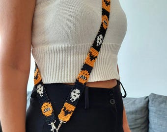 Halloween häkeln Crossbody Handyband Muster: Accessoires für die gruselige Saison (PDF-Muster)