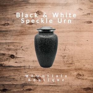 Black Onyx Cremation Urn – Modern Adult Funeral Urn for Human Ashes, Full Size Memorial
