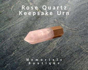 Rose Quartz Cremation Urn, Urns For Human Ashes, Crystal Keepsake Urn, Tiny Urn For Ashes, Small Pink Urn, Unique Mini Urn, Modern Memorial