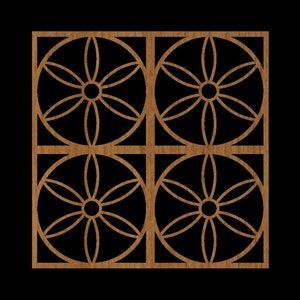 Design #036 5X5 Rullsågunderlägg Väggkonst Schablon Mönster Skärfiler för Glowforge Silhouette LASER .dxf .svg .eps .jpg .pdf .png