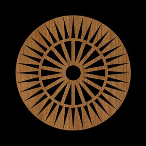 Design #005 8" Diameter Trivet Coaster Wall Art Pot Holder Stencil Files for Glowforge Cricut Silhouette LASER .dxf .svg .eps .jpg .pdf .png