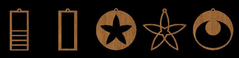 Charm Pendant Jewelry Cut Files for GLOWFORGE CNC LASER .dxf .svg .eps .jpg .pdf .png Design #501-525 Earrings Necklace