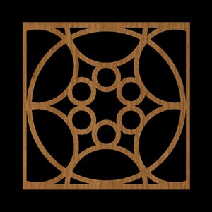 Design #042 5X5 rullsågunderlägg väggkonst stencilmönster skurna filer för Glowforge Silhouette LASER .dxf .svg .eps .jpg .pdf .png