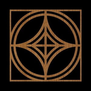 Design #033 5X5 rullsågunderlägg väggkonst stencilmönster skurna filer för Glowforge Silhouette LASER .dxf .svg .eps .jpg .pdf .png