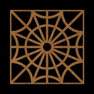 Design #009 5X5 Rullsåg Underlägg Väggkonst Schablon Mönster Skärfiler för Glowforge Silhouette LASER .dxf .svg .eps .jpg .pdf .png