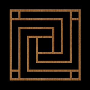 Design #014 5X5 rullsågunderlägg väggkonst stencilmönster skurna filer för Glowforge Silhouette LASER .dxf .svg .eps .jpg .pdf .png