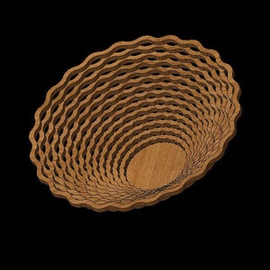 Design #010 Scroll Saw Fretwork Twist Bowl/Basket Centerpiece Cut Files for GLOWFORGE / LASER / SCROLLSAW .dxf .svg .eps .pdf .png