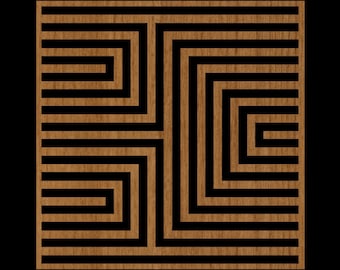 Diseño #013 5X5 Scroll Saw Trivet Coaster Wall Art Stencil Pattern Cut Files para Glowforge Silhouette LASER .dxf .svg .eps .jpg .pdf .png