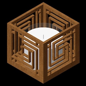 Diseño #014 5X5X5 Centro de mesa Portavelas / Caja de luz Archivos de corte para Scroll Saw Glowforge Cricut Silhouette LASER .dxf .svg .eps .dpf .png