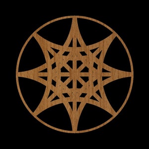 Design #079 20 cm diameter underlägg för väggdekorationer, rullsåg, schablonfiler för Glowforge Cricut Silhouette LASER .dxf .svg .eps .jpg .pdf .png