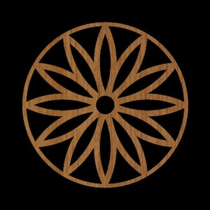 Design #010 20 cm diameter underlägg för väggdekoration, rullsåg, stencilfiler för Glowforge Cricut Silhouette LASER .dxf .svg .eps .jpg .pdf .png