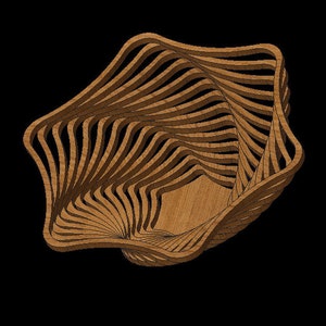 Design #029 Scroll Saw Fretwork Twist Bowl/Basket Centerpiece Cut Files for GLOWFORGE / LASER / SCROLLSAW .dxf .svg .eps .pdf .png