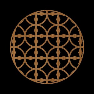 Design #021 20 cm diameter underlägg för väggdekorationer, rullsåg, stencilfiler för Glowforge Cricut Silhouette LASER .dxf .svg .eps .jpg .pdf .png