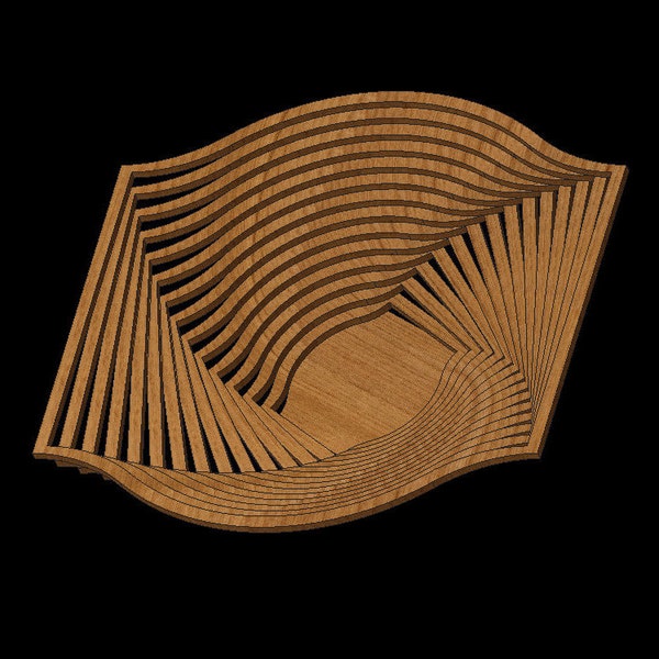 Design #034 Scroll Saw Fretwork Twist Bowl/Basket Centerpiece Cut Files for GLOWFORGE / LASER / SCROLLSAW .dxf .svg .eps .pdf .png