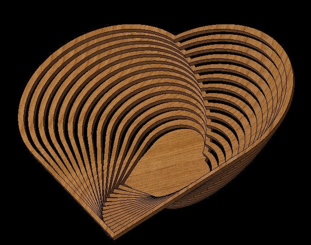 Design #057 Scroll Saw Fretwork Twist Bowl/Basket Centerpiece Cut Files for GLOWFORGE / LASER / SCROLLSAW .dxf .svg .eps .pdf .png