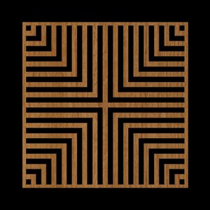 Design #031 5X5 Rullsåg Underlägg Väggkonst Schablon Mönster Skärfiler för Glowforge Silhouette LASER .dxf .svg .eps .jpg .pdf .png