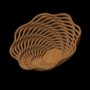 Design #003 Scroll Saw Fretwork Twist Bowl/Basket Centerpiece Cut Files for GLOWFORGE / LASER / SCROLLSAW .dxf .svg .eps .pdf .png