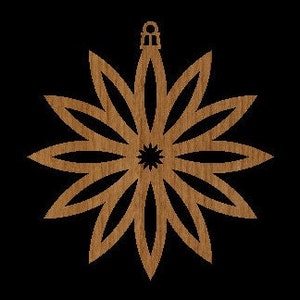 Design #007 Christmas Ornament 3&quot; 4&quot; 5&quot; 6&quot; Pattern | Scroll Saw Cut Files for GLOWFORGE, LASER or Scroll Saw .dxf .pdf .svg .eps