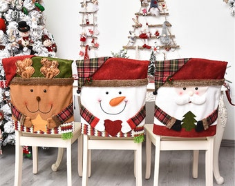 Details about / Xmas white Santa beard desgin Chair Back Cover Christmas Dinner Table Party Deco