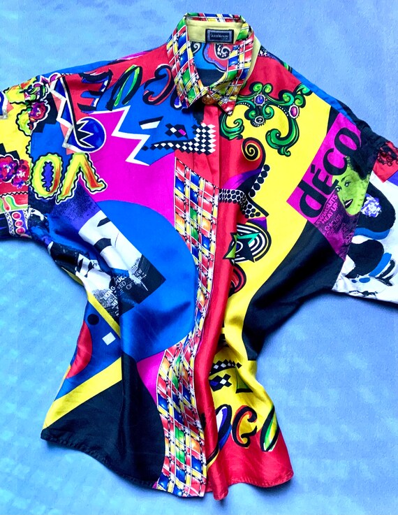 GIANNI VERSACE Couture Vintage Silk Shirt Etsy Canada