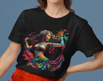 Colorful Belly Dancer Shirt | Boho Dance Tee | Artistic Unisex Top | BC-5000 | 2Merchants