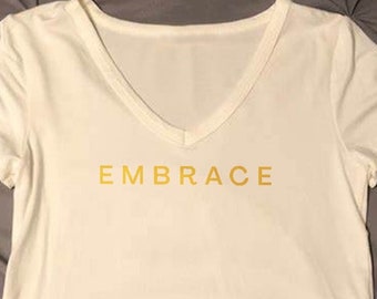 V-Neck T Shirt/Tango Top w/Embrace - Cabeceo/Flirtatious Top/Top/Dancewear/Cute Dance Top/Gift for Tango Dancer/Club Wear/Party Shirt