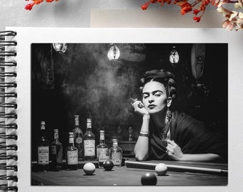Frida Kahlo Matte Photograph Print |  8 x 10 Black and White Photo |  General Gift | Artist |  Mexican Culture | 2Merchants