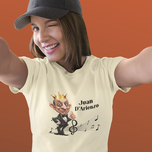 Tango Maestro Caricature of Juan D'Arienzo Women's T Shirt: The King of the Beats | Women's The Boyfriend T Shirt | Women's Tee | 2Merchants