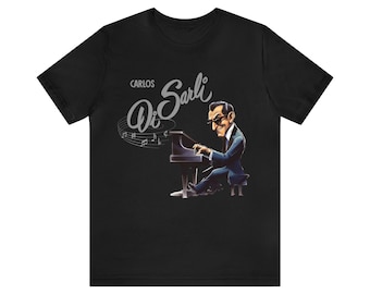 Tango Maestro: Caricature of Carlos Di Sarli and the Tango Piano | Unisex Jersey Short Sleeve Tee | 2Merchants