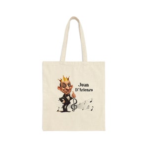 Tango Maestro Caricature of Juan D&#39;Arienzo: The King of the Beats Cotton Canvas Tote Bag | 2Merchants