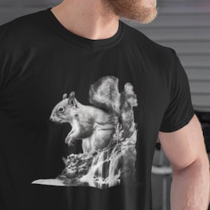 Nature&#39;s Harmony: Squirrel, Waterfall, and Trees - A Captivating Double Exposure | 2Merchants