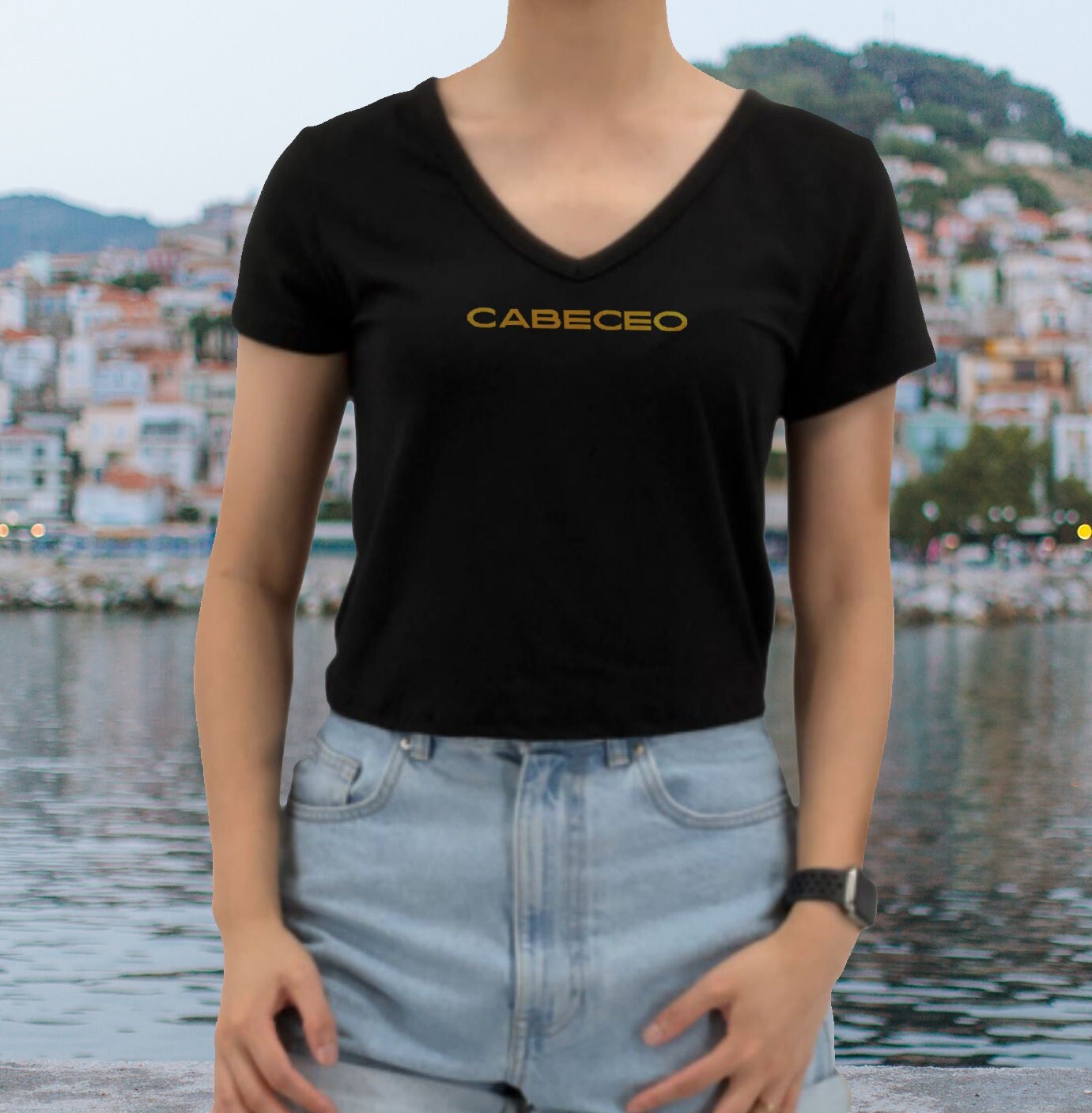 V-Neck T Shirt/Tango Top w/Cabeceo -Embrace/Flirtatious Top/Top/Dancewear/Cute Dance Top/Gift for Tango Dancer/Club Wear/Party Shirt
