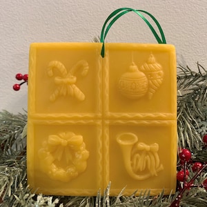 Beeswax Holiday Ornaments Wall Hanging or Plaque